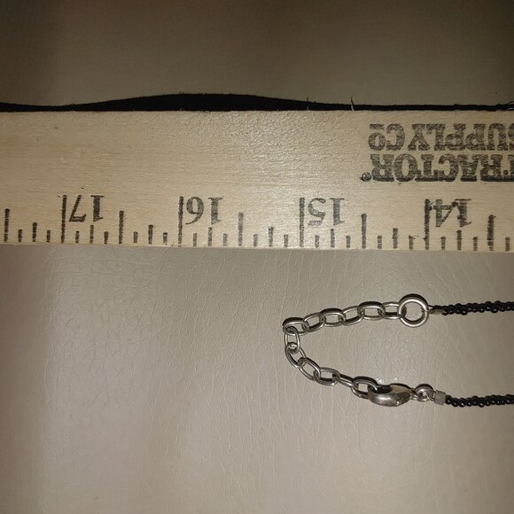 925 Tassels Black Faceted Beaded Necklace Mourning Vintage Victorian Jet Glass - Picture 6 of 16